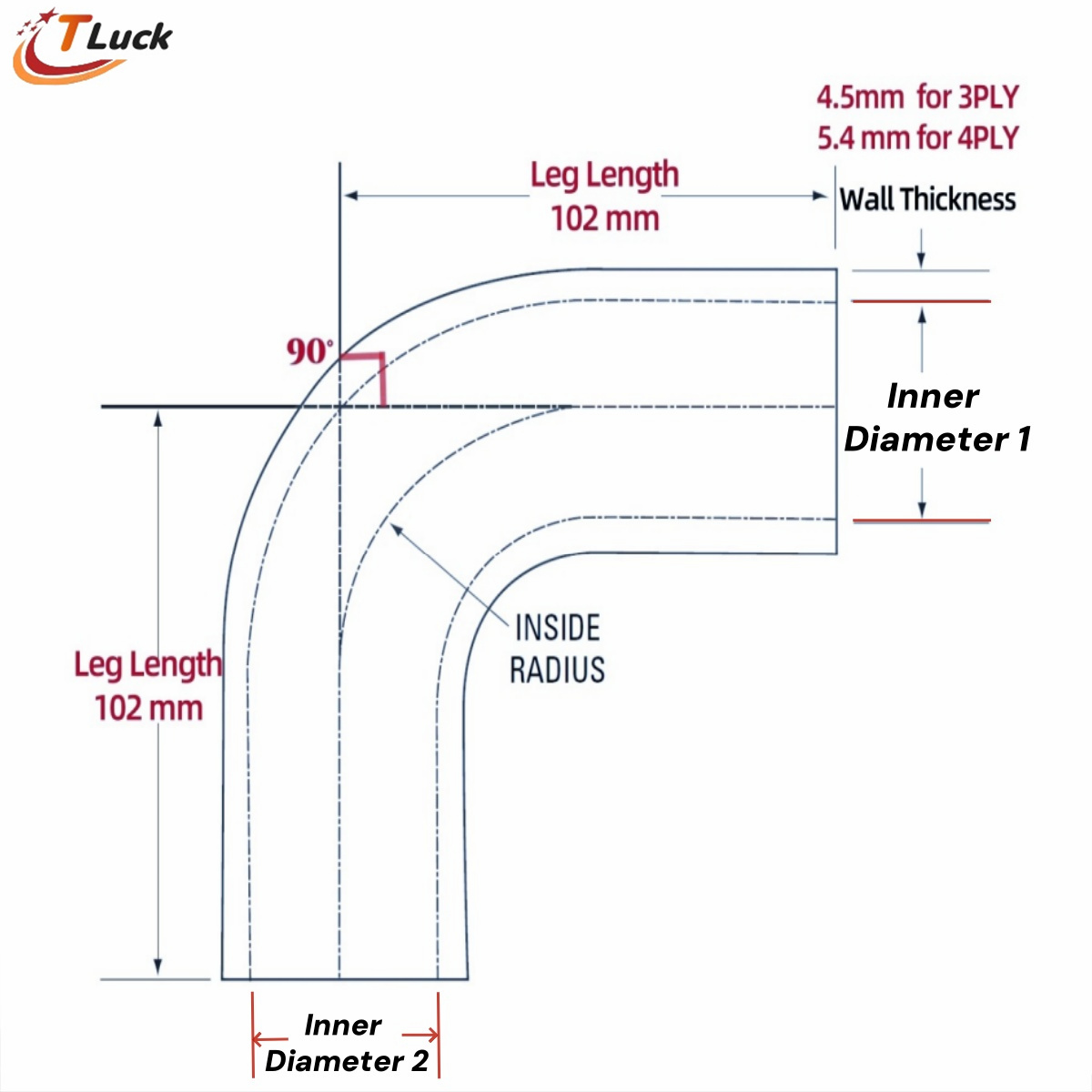 1PC 90 Degree Elbow Reduce Sil - đánh giá và giá Pipe Clamp Bar