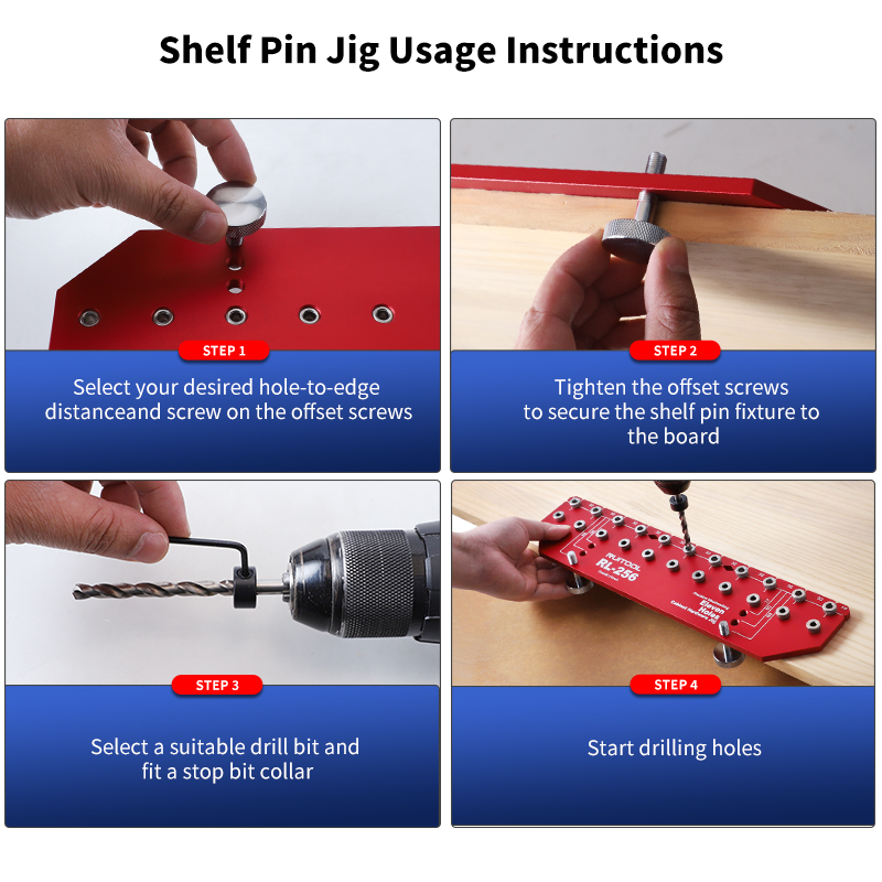 Shelf Pin Jig Set Aluminium Al - đánh giá và giá Dowel Jig Kit