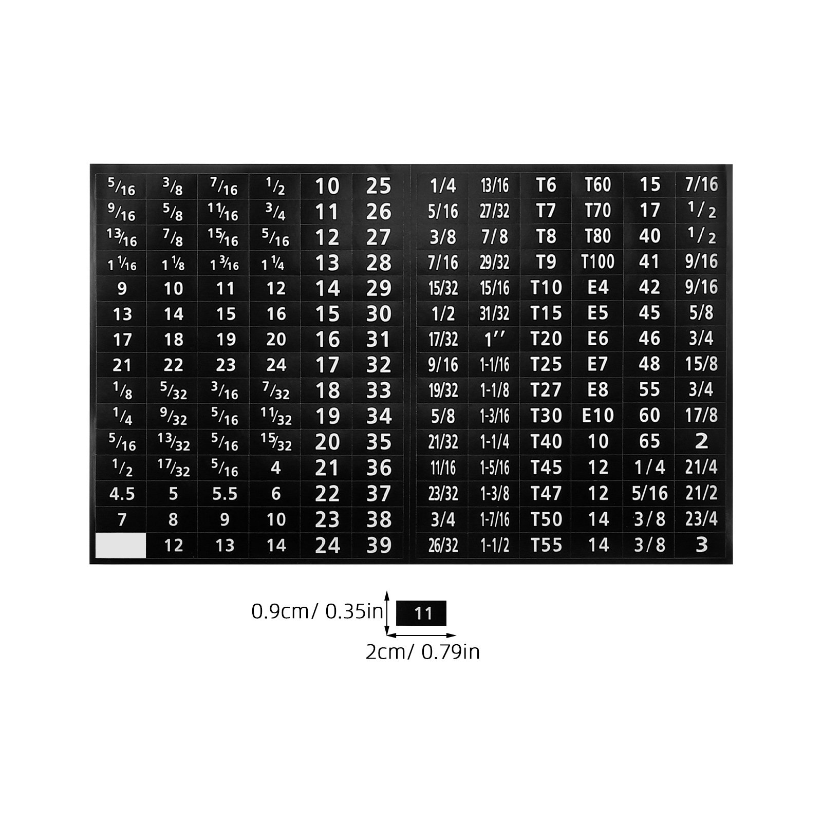 6 Sheet Self Adhesive Socket S - đánh giá và giá Workshop Tools Classification