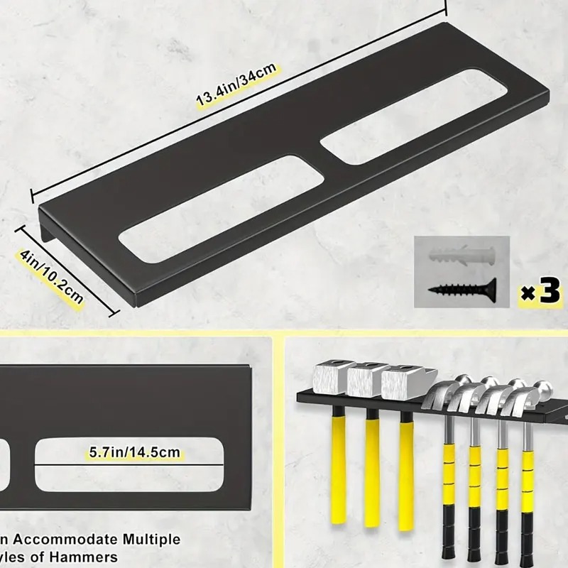 Wall Mounted Metal Tool Hanger - đánh giá và giá Workshop Tools Hammer